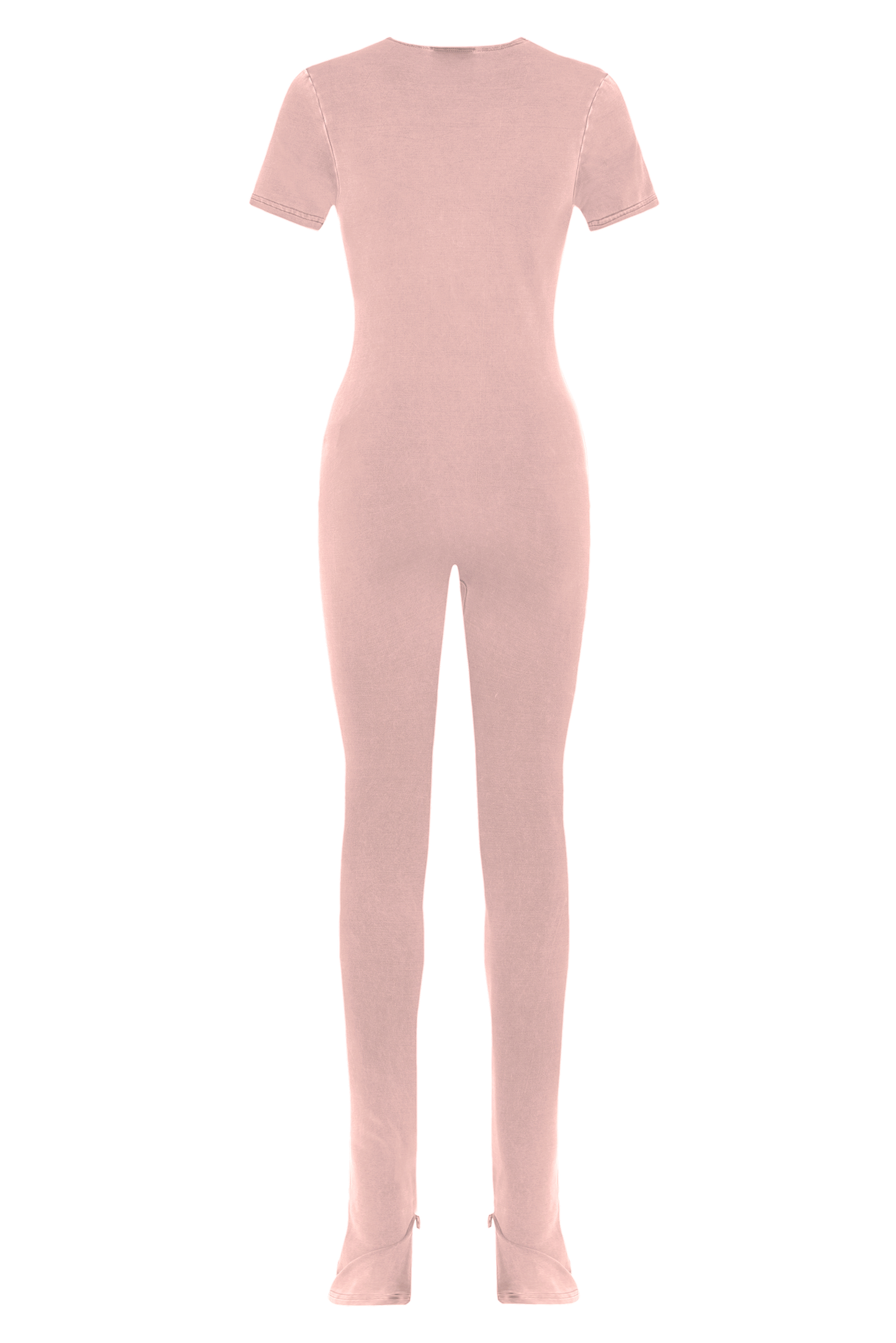 V-neck Zip Bodysuit  - Peony