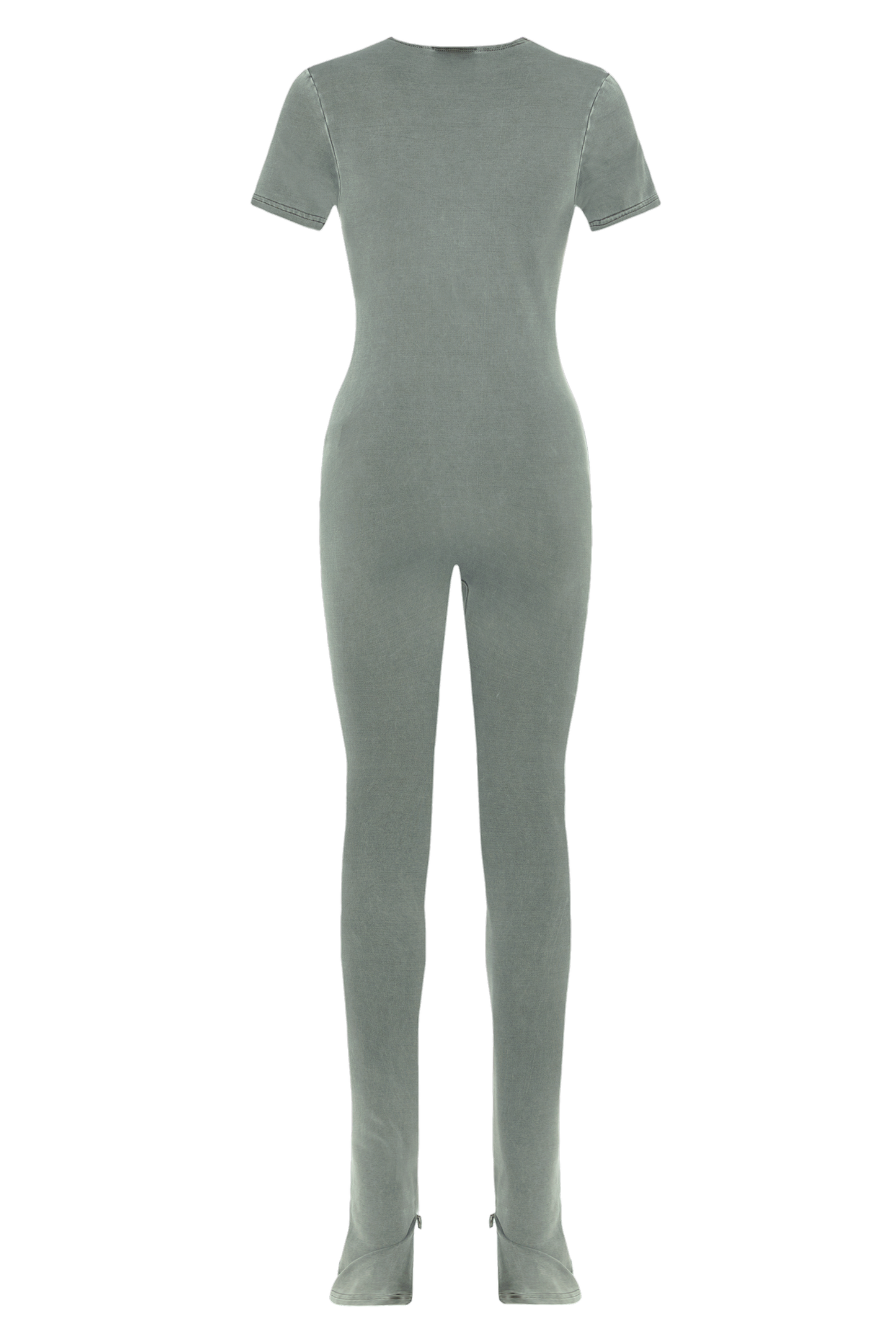 V-neck Zip Bodysuit - Sage